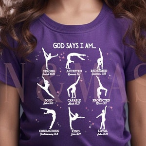 God Says I Am Gymnastics Shirt, God Says I Am Gymnast, Christian Gymnastics, Girls Bible Verse Shirt, Girls Christian Shirt, Gymnastics Gift