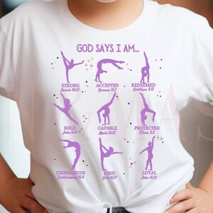 God Says I Am Gymnastics Shirt, God Says I Am Gymnast, Christian Gymnastics, Girls Bible Verse Shirt, Girls Christian Shirt, Gymnastics Gift