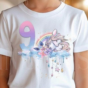 9th Birthday Unicorn Shirt Kids Birthday Girl,Nine,9,9th Birthday Gift,Nine Birthday Girl,9th Birthday Girl,9 Birthday Party Sleepover