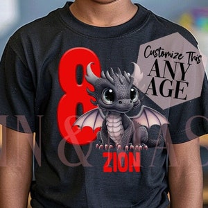 Jungen Drache Geburtstag Shirt, Geburtstag Junge Shirt, Junge Drache, Drachen Party, Drache Geburtstag, süßer Drache, Kinder Drache, Junge Drache Geschenk schwarz
