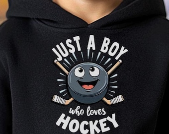 Sudadera con capucha de hockey para niños, divertido estampado de hockey, jersey infantil