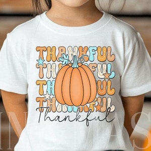 Thankful Shirt, Thanksgiving Shirt, Pumpkin Shirt, Dalmatian Dots Thanksgiving,  Girls Fall Shirt, Girls Autumn Shirt, Toddler Fall Groovy