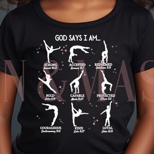 God Says I Am Gymnastics Shirt, God Says I Am Gymnast, Christian Gymnastics, Girls Bible Verse Shirt, Girls Christian Shirt, Gymnastics Gift