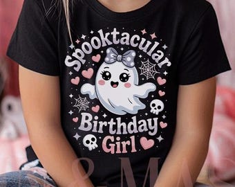 Chemise fille anniversaire Halloween, anniversaire fantasmagorique, chemise d'anniversaire fille, anniversaire le 31 octobre, fête d'anniversaire Halloween, chemise d'anniversaire fantôme mignon