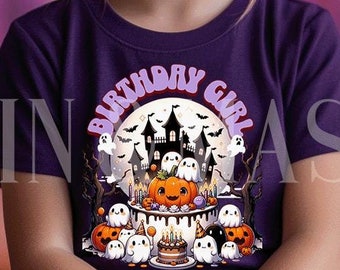 Anniversaire Halloween chemise fille, anniversaire fantasmagorique, anniversaire fille chemise, anniversaire d'octobre, fête d'anniversaire Halloween, anniversaire de fantôme, 31 octobre