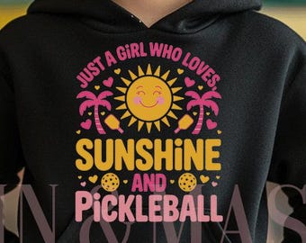 Girls Pickleball Hoodie, Sunshine Design, Kids Pullover