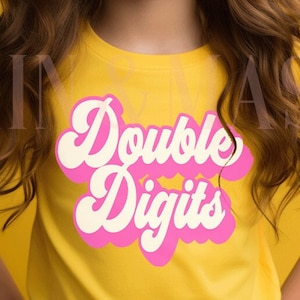 Double Digits Shirt, 10th Birthday Shirt Retro Birthday Girl,10th Birthday Gift,Ten Birthday Girl,10th Birthday,10 Birthday Party Groovy