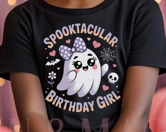 Anniversaire Halloween chemise fille, anniversaire fantasmagorique, chemise d'anniversaire fille, anniversaire d'octobre, fête d'anniversaire Halloween, anniversaire de fantôme, chemises fantasmagoriques