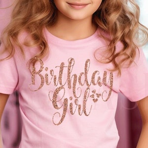rose gold birthday girl shirt