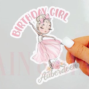 Blonde Ballerina Aufkleber, Benutzerdefinierte Ballett Aufkleber, Ballett-Geburtstags-Aufkleber-Aufkleber Ballerina-Geburtstags-Mädchen, Ballerina-Gastgeschenke, blonde Tänzerin