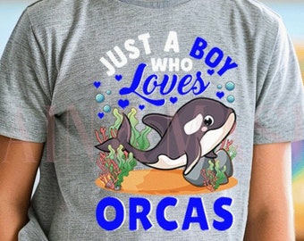 Jungen Orca Whale Shirt, nur ein Junge, der Orcas Shirt liebt, Kleinkind Junge Orca Whale, Orca Shirts, Schwertwal Shirt, Orca Whale Geschenke Kleinkind