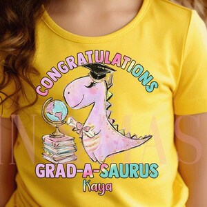 Girls Graduation Shirt, Dinosaur Graduation Shirt, Girls Dinosaur Shirt, Girl Kindergarten Graduation, Girls Graduation Gift Moving Up Day