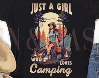 Girls Camping T-shirt, Vintage Scout Summer Camp Tee - Etsy