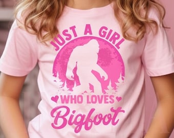 Camiseta rosa de Bigfoot, camiseta vintage de Sasquatch Girl