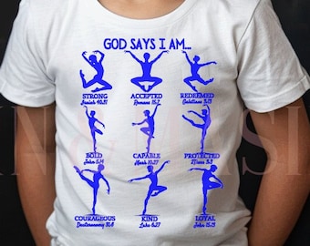 Boy Dancer Shirt, God Says I Am Shirt, Christian Dancer, Boys Bible Shirt, Boy Christian Shirt, Boy Dancer Gift,Toddler Boy Dance Shirt Blue