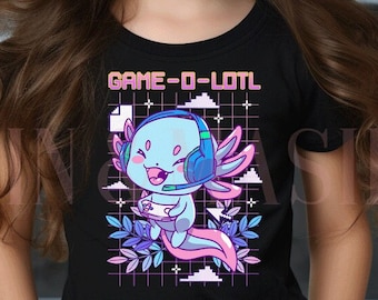 Axolotl Gamer Shirt, Girl Gamer Shirts, Boys Video Game Shirt, Axolotl Shirt Kids, Axolotl Gifts, Gamer Gifts, Axolotl Video Game Shirt