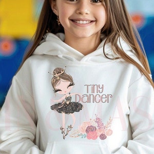 Ballerina Hoodie Kids Ballet Dancer Toddler Girls Ballet Gifts,Ballerina Outfit,Dance Gift, Pullover Hoodie Sweatshirt Tiny Dancer Gift