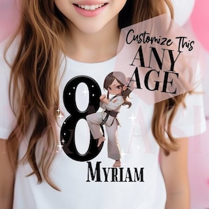 Girls Martial Arts Birthday Shirt Karate, Taekwondo, Judo, Jujutsu, Muay Thai, Krav Maga, Kung Fu, MMA,Kickboxing,Akido, 5 6 7 8 9 10 11 12