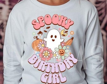 Halloween Birthday Girl Shirt, Spooky Birthday, Birthday Girl Long Sleeve Shirt, October Birthday, Halloween Birthday Party, Ghost Birthday