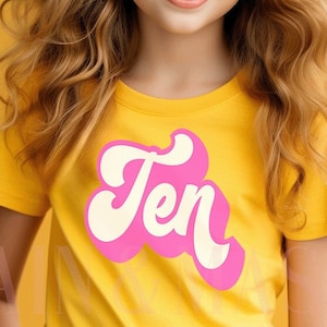 10th Birthday Shirt Retro Birthday Girl Double Digits,Ten,10th Birthday Gift,Ten Birthday Girl,10th Birthday Girl,10 Birthday Party Groovy