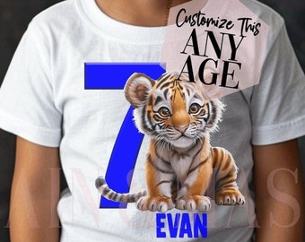 Tiger Birthday Shirt, Custom Jungle Cat Tee