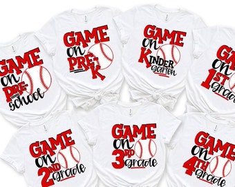 Baseball First Day of School Shirt, Boys Back To School,Preschool, PreK, Kindergarten, 1st Grade, 2nd Grade,3rd Grade,4th Grade, 5th Grade