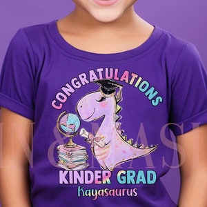 Kindergarten Graduation, Girl Dinosaur Graduation Shirt, CUSTOM Graduation Gift Girls, Girl Dinosaur Shirt, Daughter Graduation, Moving Up