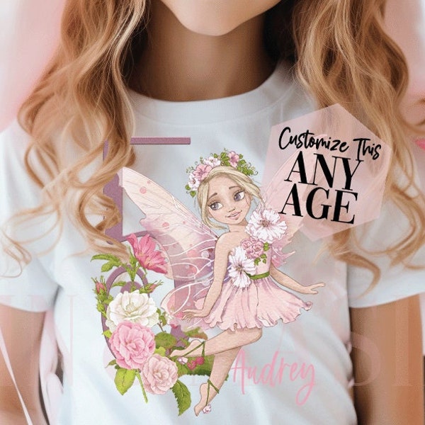 Blonde Fairy Birthday Shirt Girls,Fairy Gifts,Fairy Clothing,Fairy Birthday Party, Fairy Shirts, 4 5 6 7 8 9 10 11 12 13,Fairies Fae Faeries