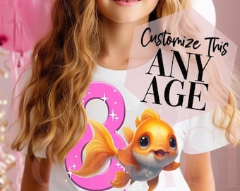 Goldfish Birthday Shirt, Birthday Girl Shirt, Fish Birthday, Goldfish Shirt, Goldfish Gifts, Goldfish Bowl, Goldfish Lover, Goldfish Party