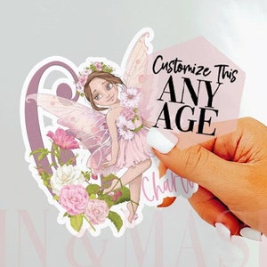 Fairy Stickers, Fairy Birthday Girl, Fairy Party Favors, Fairy Treat Bag, Fairy Scrapbooking, Fairy Gifts, Fairy Custom, Pink Fairy Decal