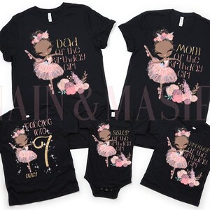 Black Ballerina Birthday Matching Family Shirt, Ballet Mom, Ballet Dad, Ballet Grandma, Ballet Shirts,Ballerina Birthday,Dance Dancer Custom