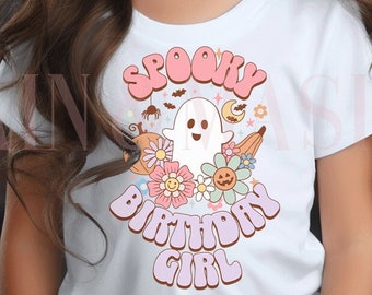 T-shirt d'anniversaire d'Halloween pour fille, Anniversaire effrayant, T-shirt pour la fille qui fête son anniversaire, Anniversaire en octobre, Fête d'anniversaire d'Halloween, Anniversaire fantôme, T-shirts effrayants