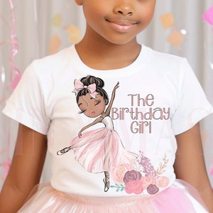 Dance Birthday Girl Shirt,Ballet Shirt, Black Ballerina Birthday, Ballet Dancer Gift, Ballet Daughter, Ballet Party, Dancing 3 4 5 6 7 8 9