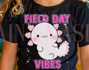 Girls Field Day Shirt, Axolotl Field Day Shirt, Girls Last Day School Shirt, 1st Grade, 2nd Grade, 3rd Grade, 4th Grade, Kindergarten. Pink