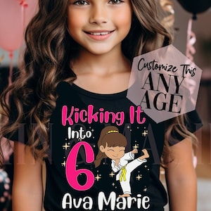 Girls Martial Arts Birthday Shirt Karate, Taekwondo, Judo, Jujutsu, Muay Thai, Krav Maga, Kung Fu, MMA,Kickboxing,Akido, 5 6 7 8 9 10 11 12