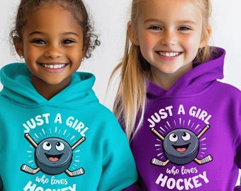 Girls Hockey Hoodie, Girls Hockey Shirt, Girls Hockey Birthday,Hockey Long Sleeve,Girls Hockey Pullover Sweatshirt Sweater,Hockey Gift Her
