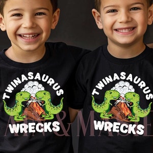 Matching Twin Brother Shirt, Dinosaur Brother Shirt,Twin Boy Gift, Twin Boy Shirt, Twin Boy Birthday, Twin Boy Toddler,Twin Brother Dinosaur
