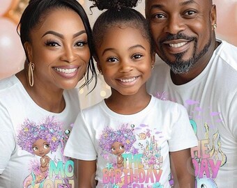 Black Mermaid Family Birthday Shirt, Matching African American Group Melanin Mermaids Party Tees