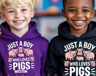 Sudadera con capucha de cerdo para niños, sudadera tipo jersey de cerdo para niños pequeños, regalo de animales de granja