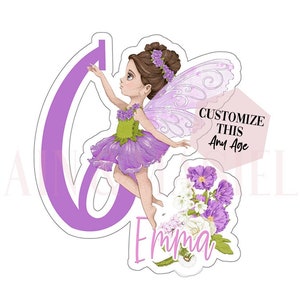 Fairy Stickers, Fairy Birthday Girl, Fairy Party Favors, Fairy Treat Bag, Fairy Scrapbooking, Fairy Gifts, Fairy Custom, Fairy Decal Purple