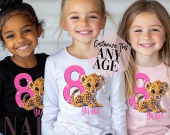 Gepard Geburtstag Shirt Mädchen, Langarm Geburtstag Shirt, Gepard Langarm, Gepard Party, Gepard Geburtstag Mädchen, Mädchen Gepard Shirt Kleinkind