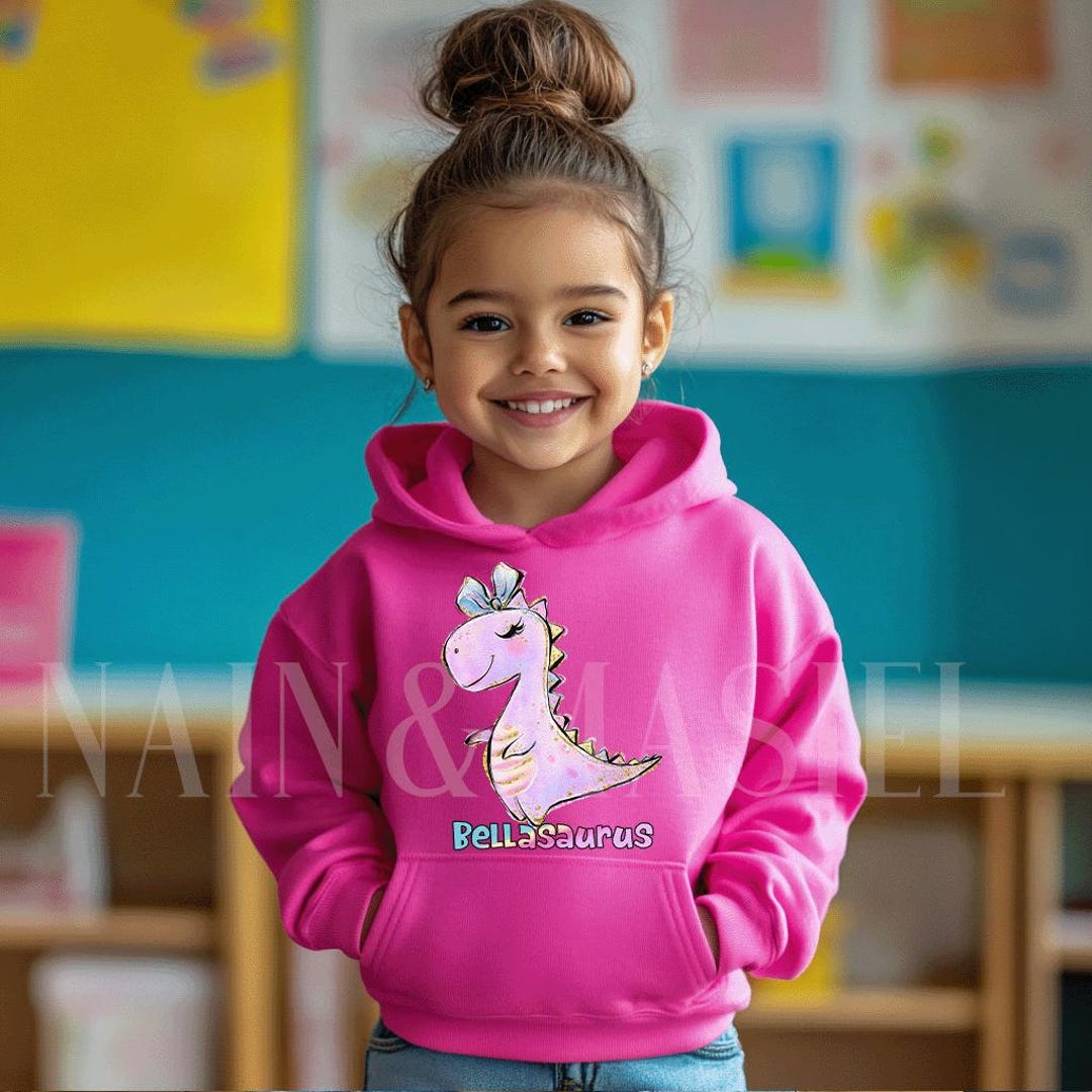 Personalized Dinosaur Hoodie - Custom Name Girls Sweatshirt ...