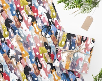 Horse Wrapping Paper, Colorful Horse Pattern Gift Bags, Equestrian Birthday Party Supplies