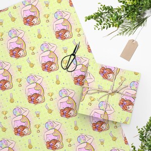 Redhead Gymnastics Wrapping Paper, Gymnastics Gift Wrap, Gymnastics Gift Bag, Gymnastics Gifts, Gymnastics Birthday, Girl Gymnast Gift Party