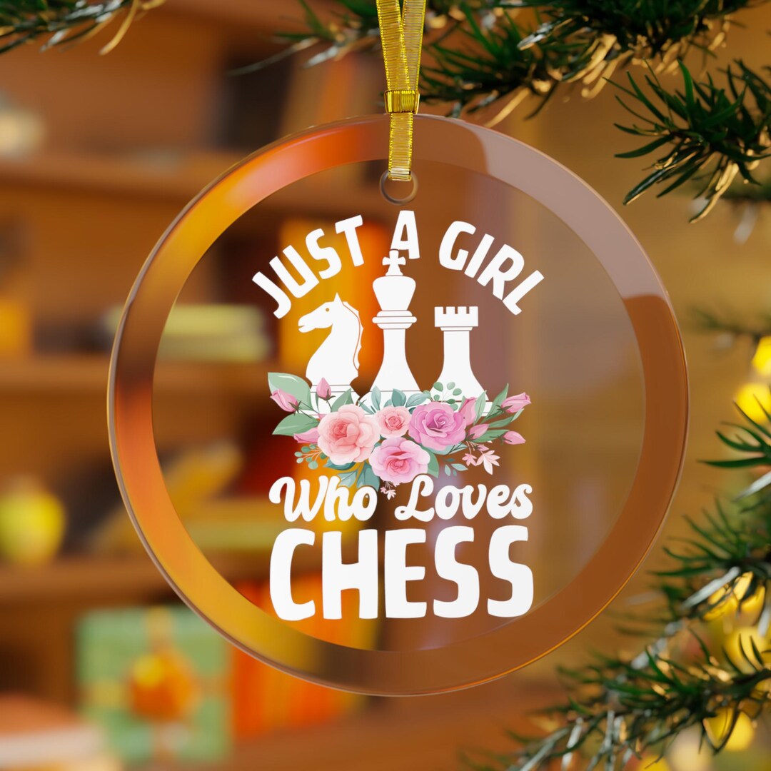 Girls Chess Player Ornament, Just A GIRL Who Loves Chess, Girl Chess