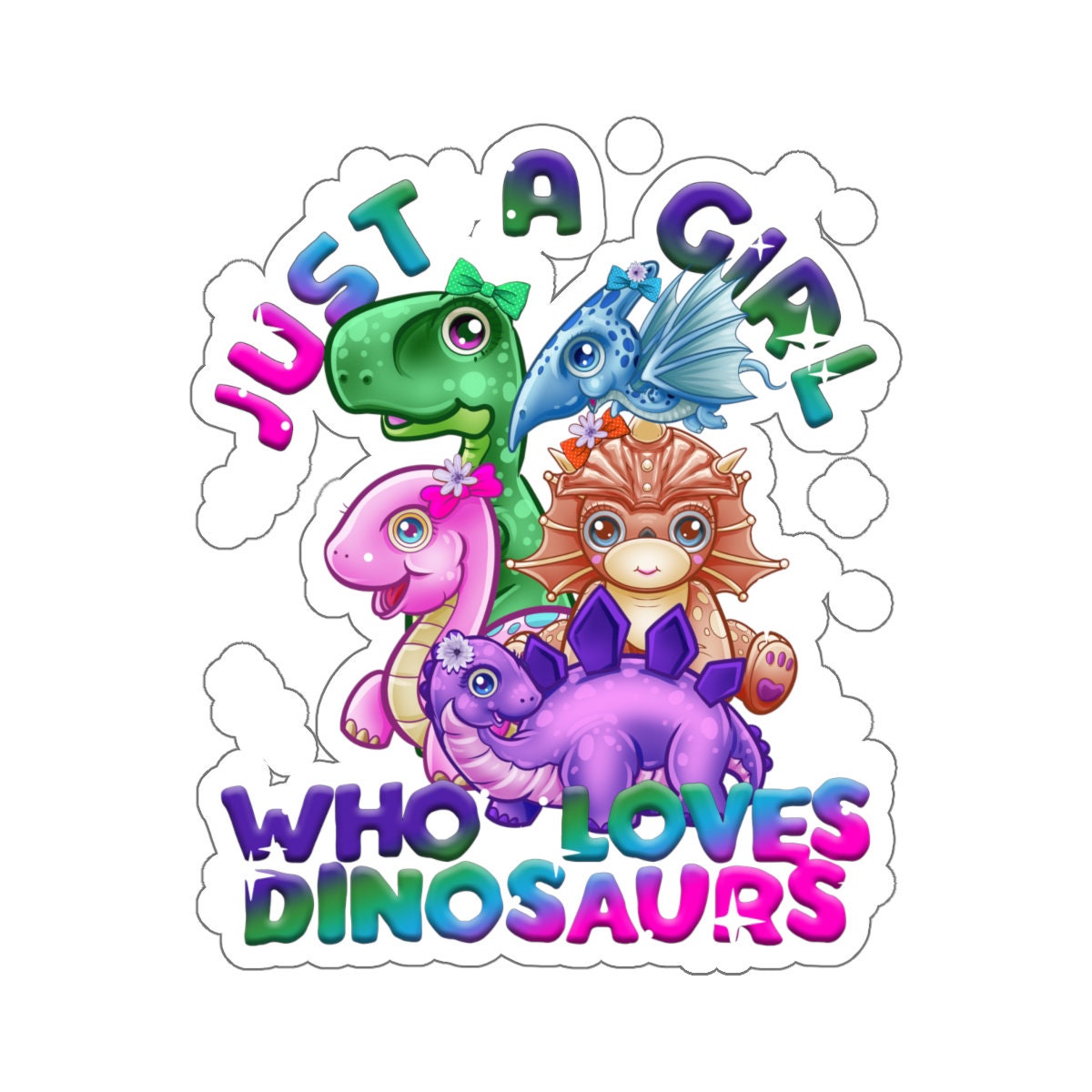 Just a Girl Who Loves Dinosaurs Sticker Girl Dinosaur Etsy UK