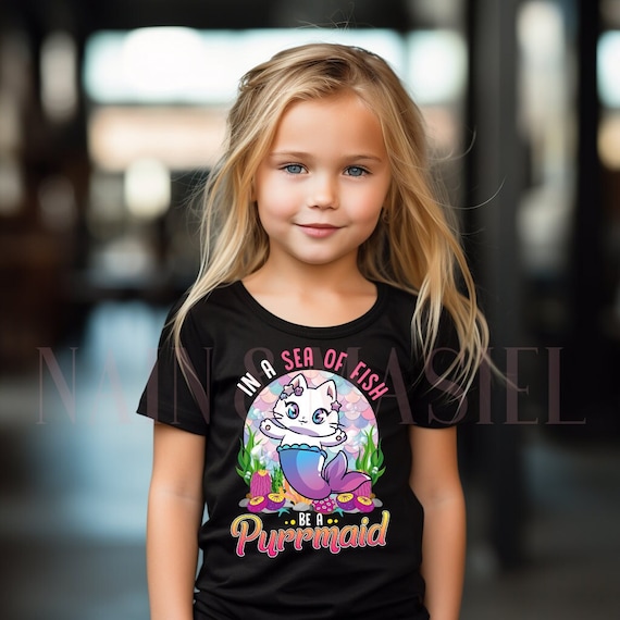 Purrmaid Cat Mermaid Shirt For Girl Women Purrmaid Cat Mermaid Shirt For Girl Women