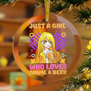 Beer Ornament, Women Beer Gift, Anime Ornament, Anime Gifts, Japanese Anime, Anime Christmas,Anime Women,College Ornament, Sorority Ornament