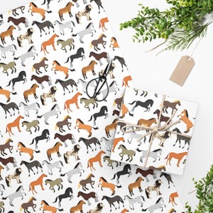 Horse Wrapping Paper, Horse Gift Wrap, Horse Gift Bag, Horse Birthday, Equestrian Gifts, Horse Gifts, Horse Party, Horse Girls Kids Baby