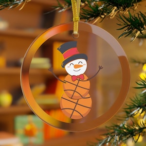 Basketball Ornament, Snowman Ornament, Basketball Christmas Ornament, Basketball Gift, Boys Basketball, Girls Basketball, Basketball Coach